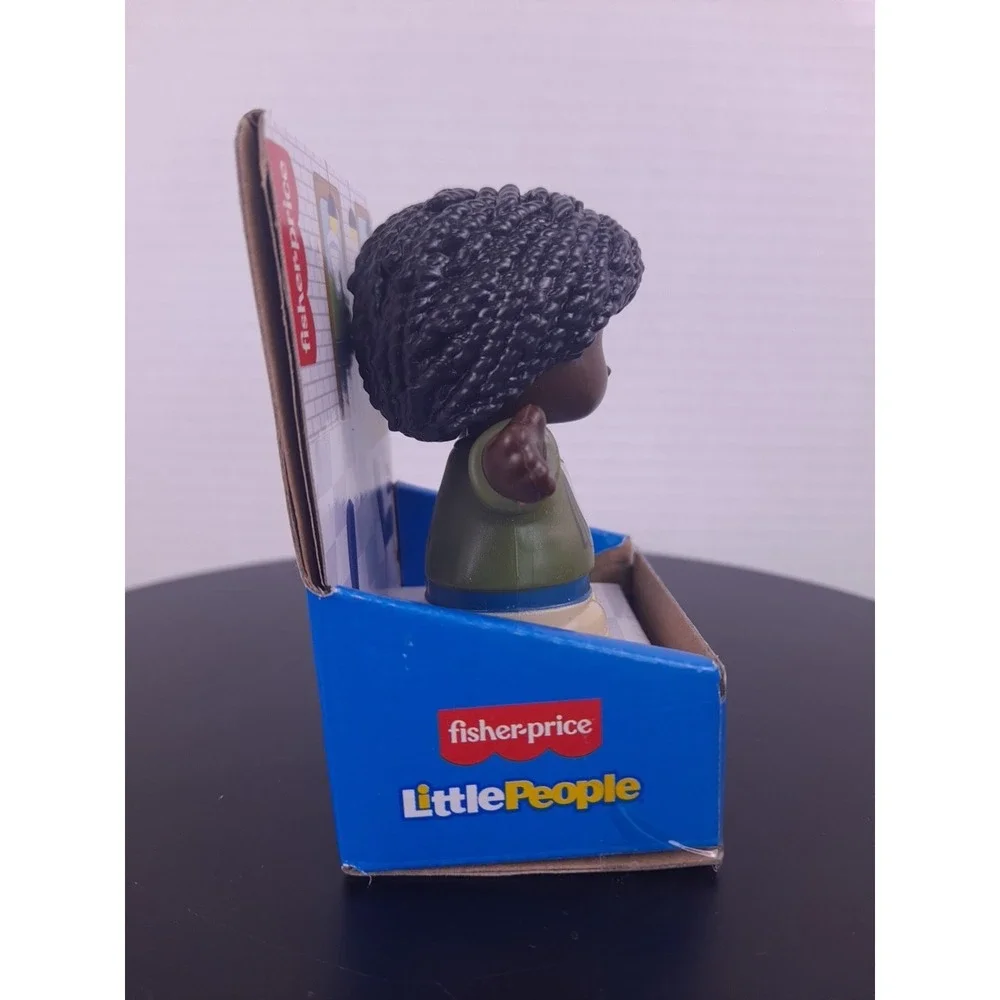 Fisher Price Little People African American Woman in Green Sweater Black Hair‎